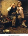 cobbler studying doll s shoe Norman Rockwell